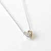 Two Piece Heart Silver And Gold Plated Necklace>Equilibrium Clearance