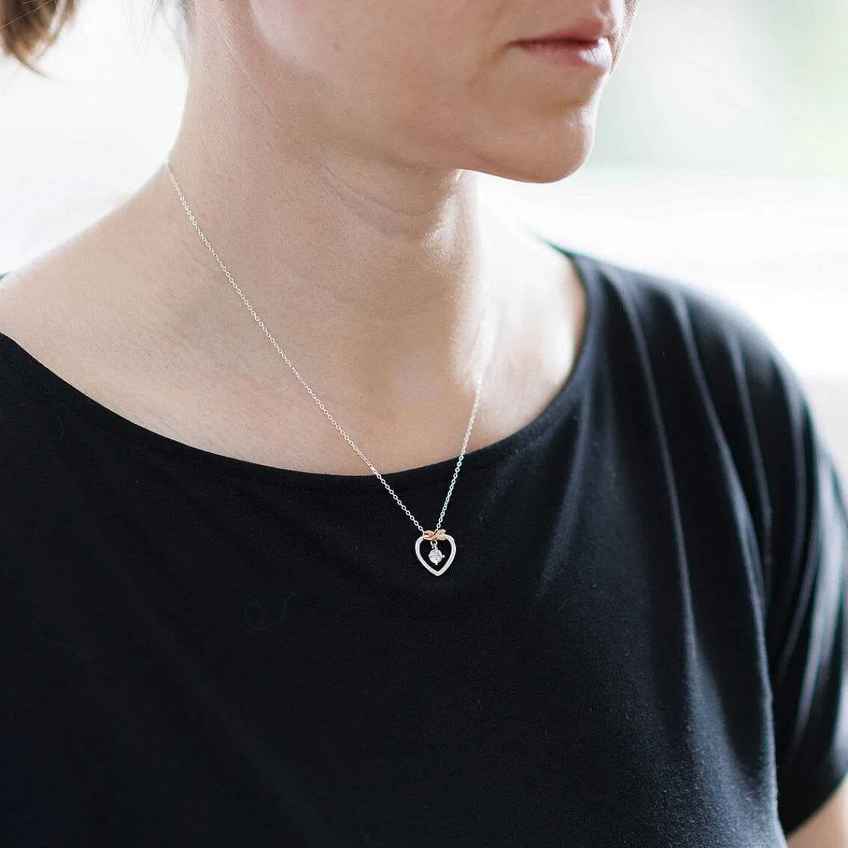 Two Tone Kiss Collection Eternal Heart Necklace>Equilibrium Store