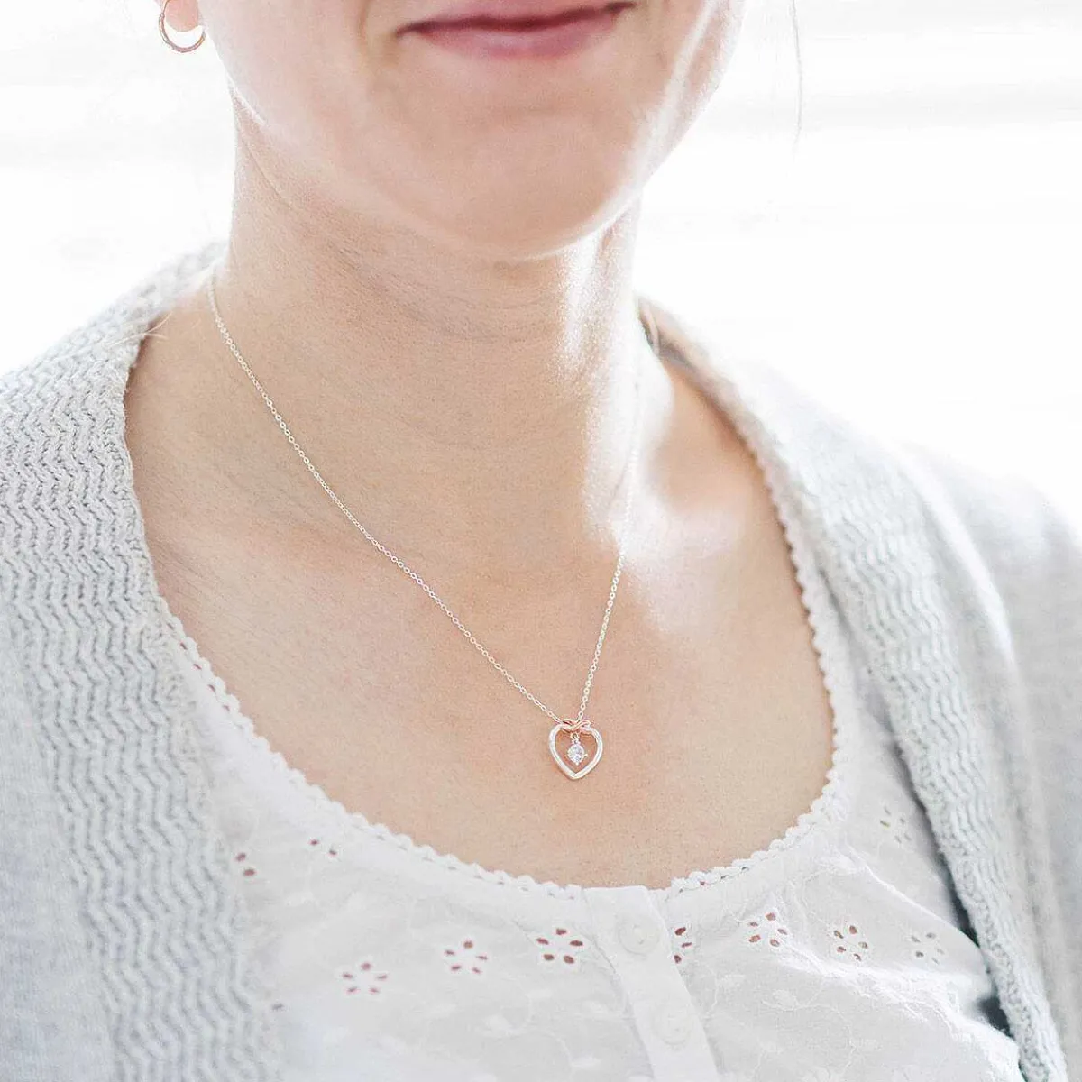 Two Tone Kiss Collection Eternal Heart Necklace>Equilibrium Store