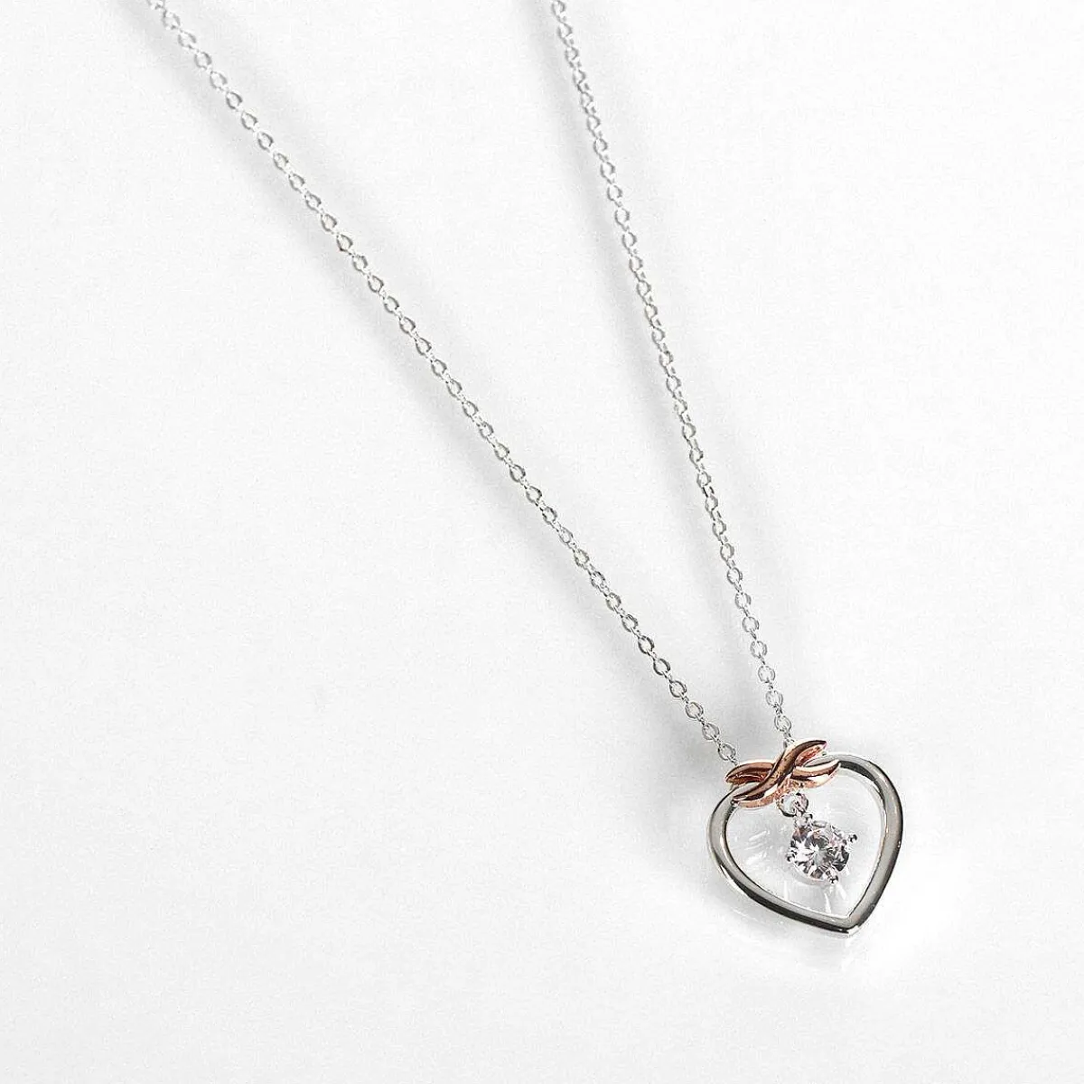 Two Tone Kiss Collection Eternal Heart Necklace>Equilibrium Store