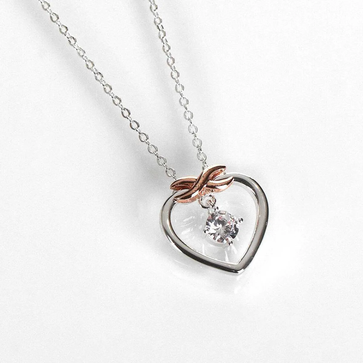 Two Tone Kiss Collection Eternal Heart Necklace>Equilibrium Store