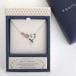 Two Tone Kiss Collection Hearts & Kisses Necklace>Equilibrium Outlet