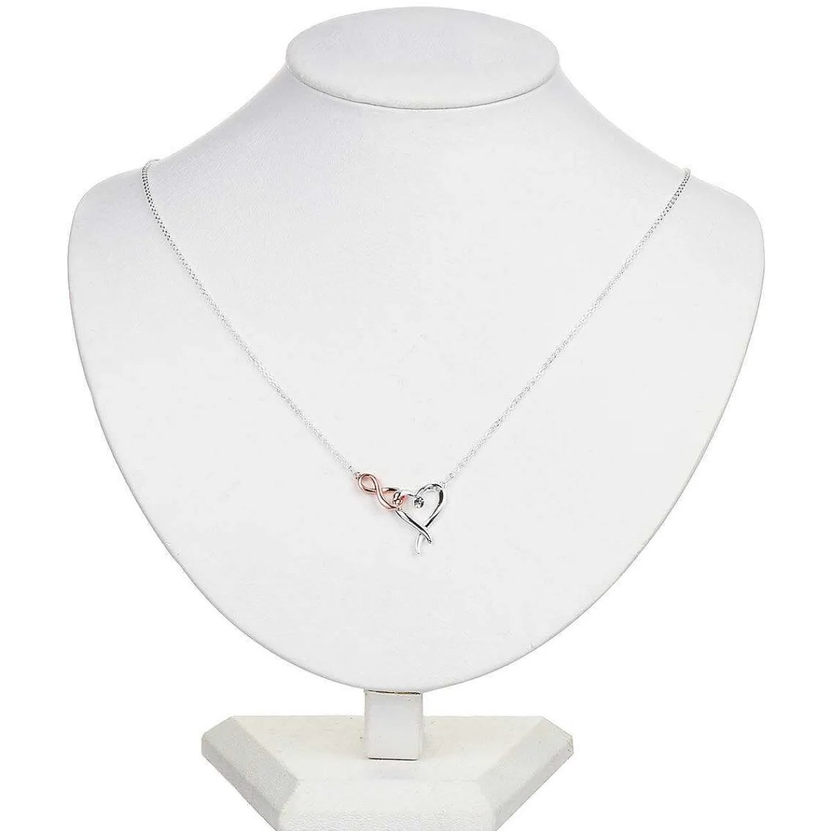 Two Tone Kiss Collection Hearts & Kisses Necklace>Equilibrium Outlet