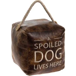 Faux Leather Dog Doorstop>Temptation Gifts Store