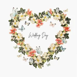 Floral Heart Luxury Wedding Day Card><noscript><img width=