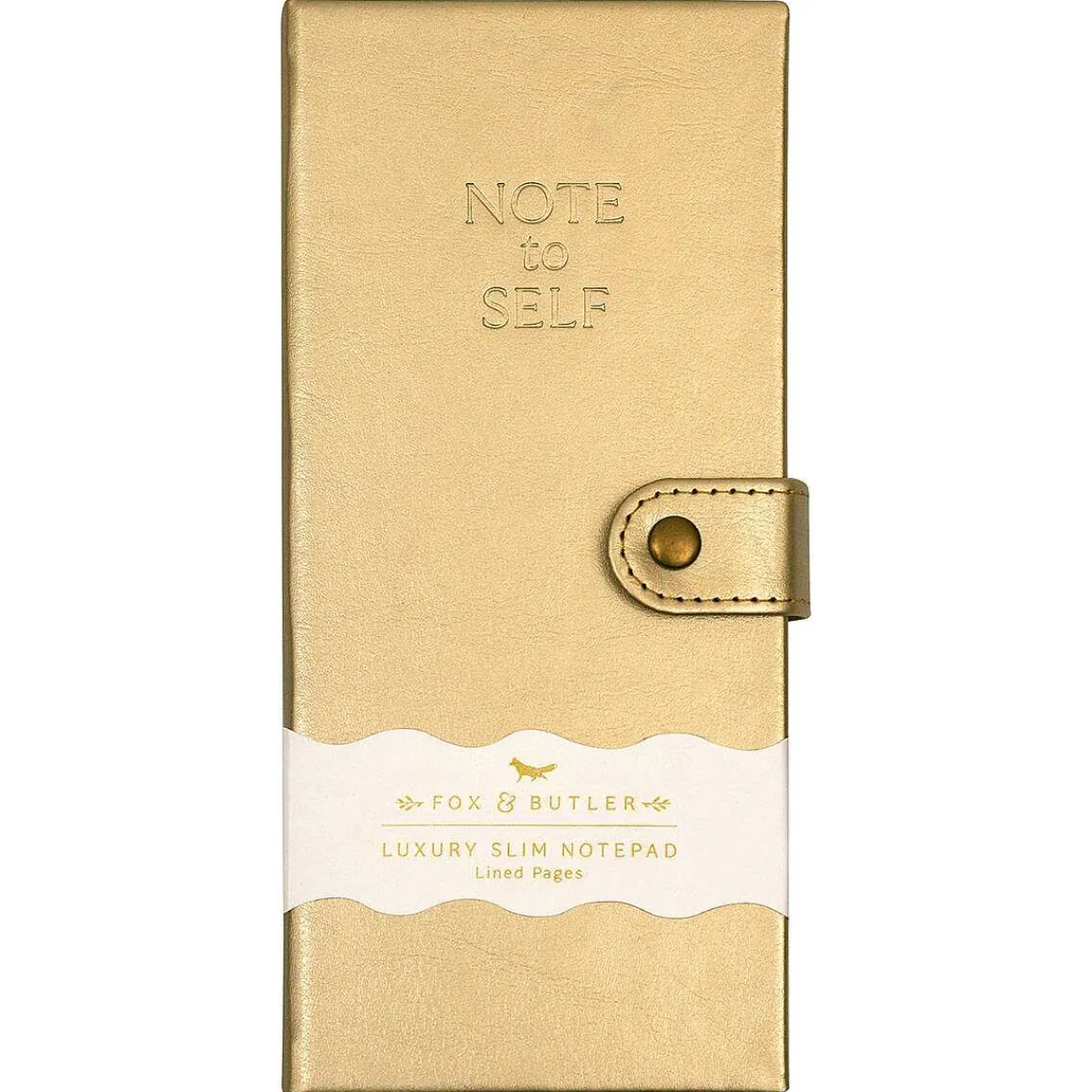 'Note To Self' Gold Luxury Slim Notepad>Fox & Butler Flash Sale