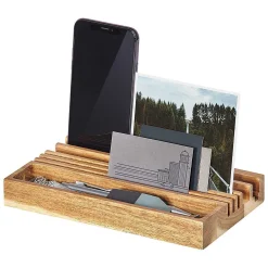 Gentlemen's Hardware Wooden Desk Organiser With Phone Stand><noscript><img width=