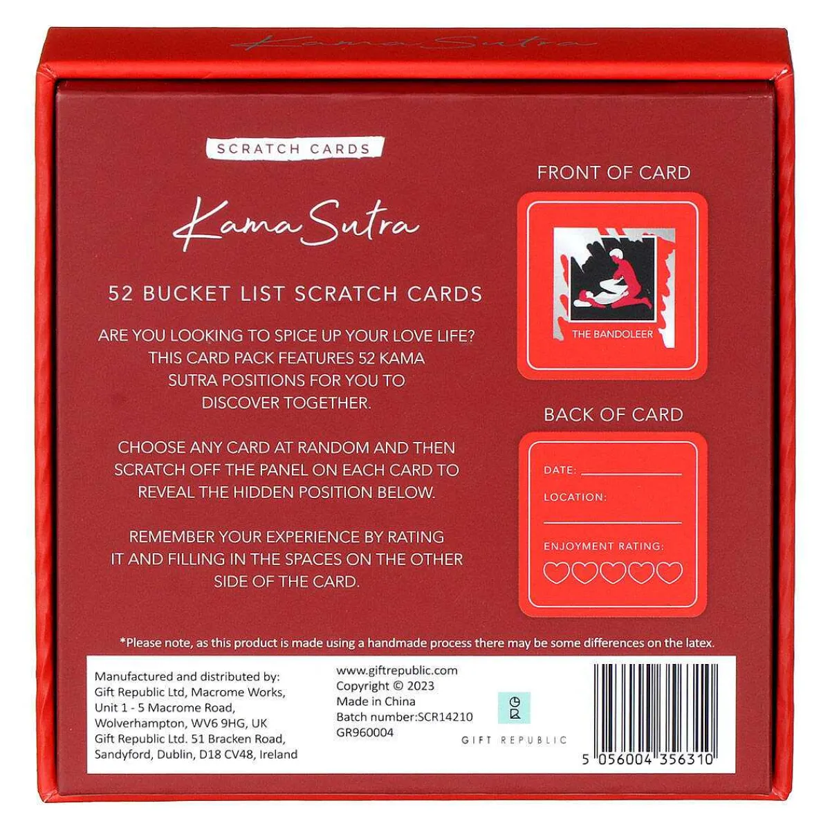 Kama Sutra Bucket List Scratch Cards>Gift Republic Clearance
