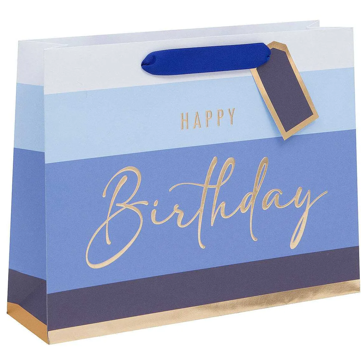 Happy Birthday Stripe Landscape Large Gift Bag>Glick Fashion