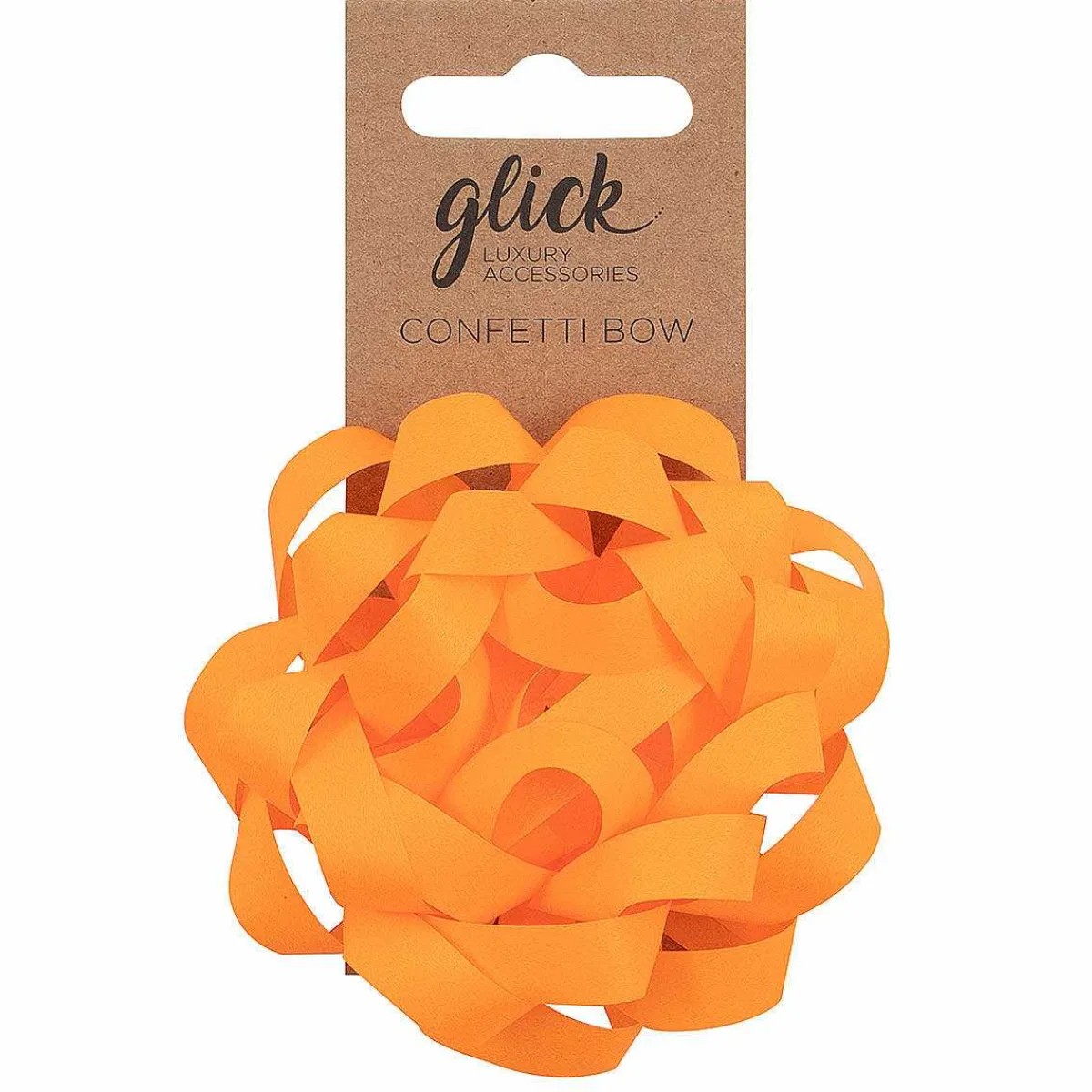 Neon Orange Confetti Bow>Glick Shop