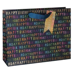 Paper Salad Blue Birthday Script Landscape Large Gift Bag>Glick Outlet