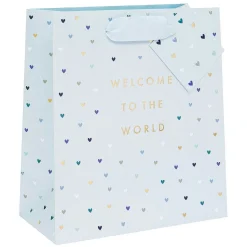 'Welcome To The World' Blue Medium Gift Bag>Glick Shop