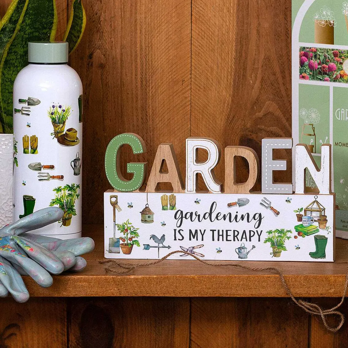 Green Fingers 'Gardening Is My Therapy' Plaque>Temptation Gifts Online