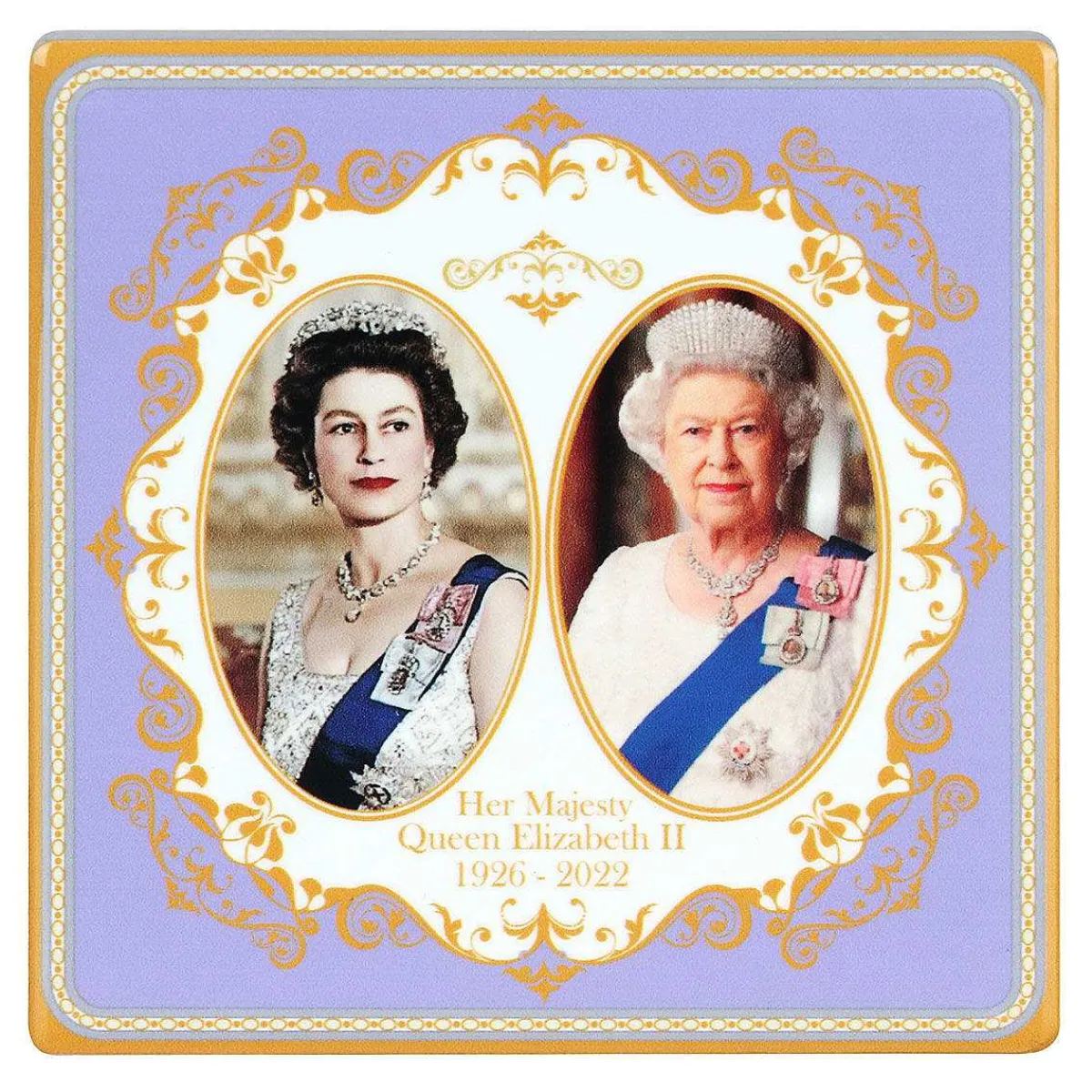 Her Majesty Queen Elizabeth Ii Commemorative Ceramic Coaster Boxed>Temptation Gifts Shop