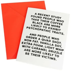 Holy Flaps 'Quad Shot Coffee' Greetings Card>Temptation Gifts Fashion