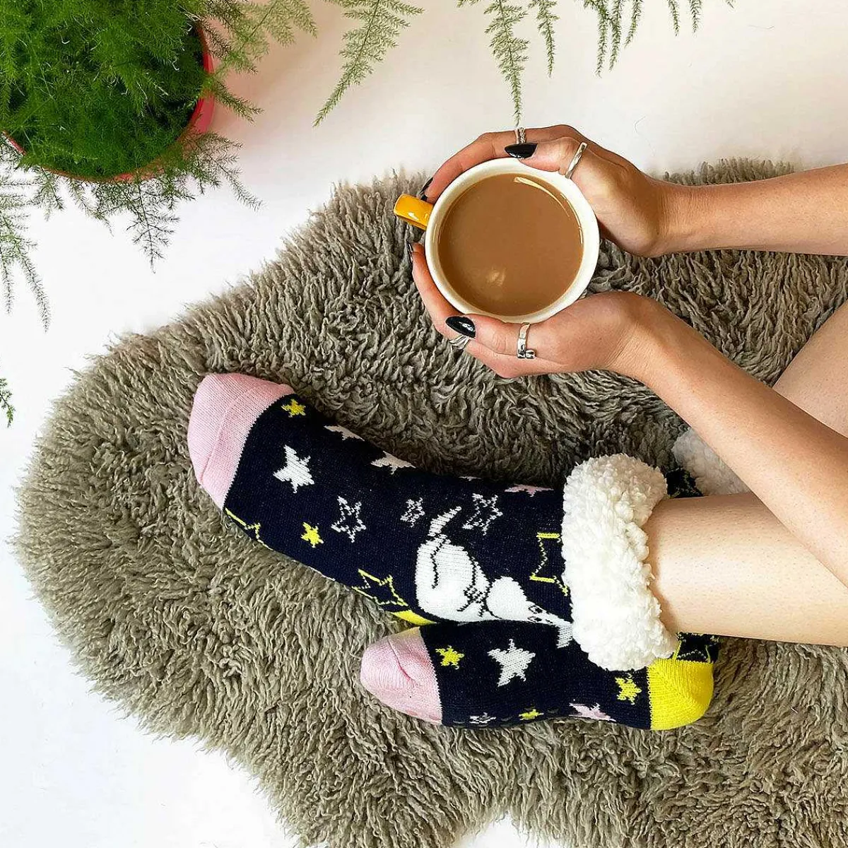 Moomin 'star' Fluffy Slipper Socks>House Of Disaster Sale