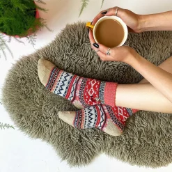 Moomin Fair Isle Little My Socks><noscript><img width=