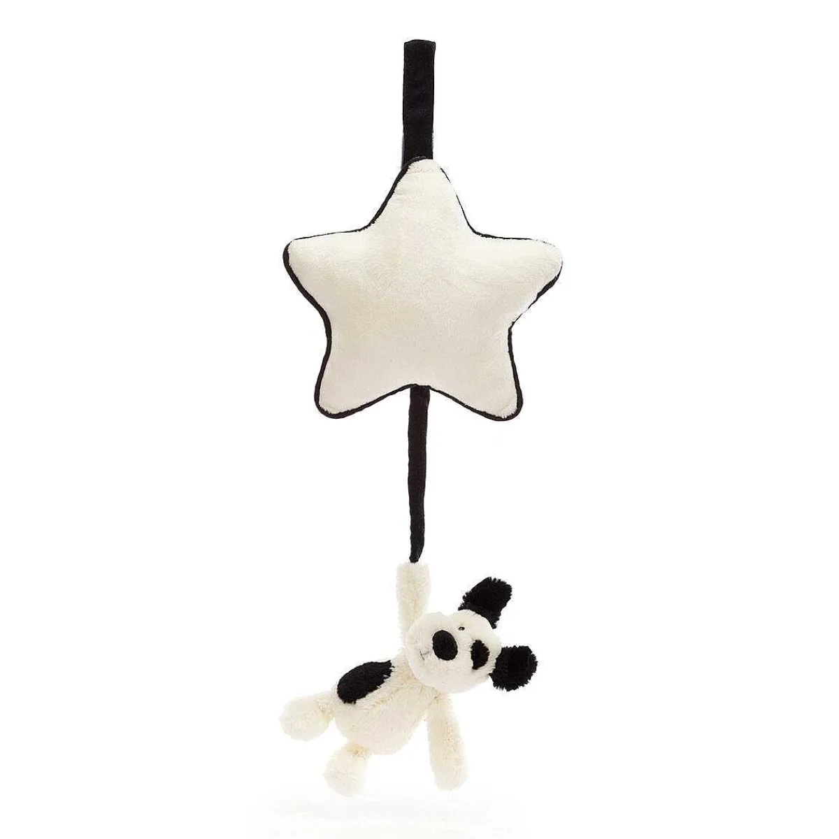 Bashful Black & Cream Puppy Musical Pull>Jellycat Store