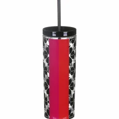 Black Spade Flower Acrylic Tumbler With Straw>Kate Spade New York Shop