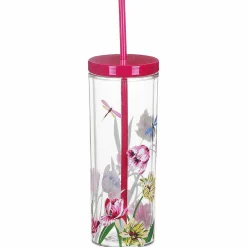 Dragonflies And Tulips Acrylic Tumbler With Straw>Kate Spade New York Best Sale