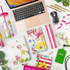 Dragonflies And Tulips Acrylic Tumbler With Straw><noscript><img width=