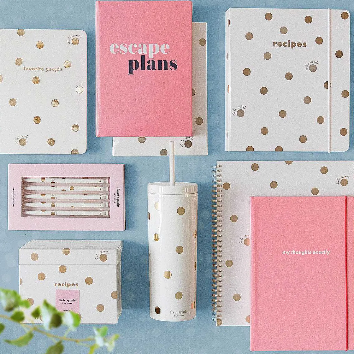 Gold Dot With Script Recipe Book>Kate Spade New York Cheap