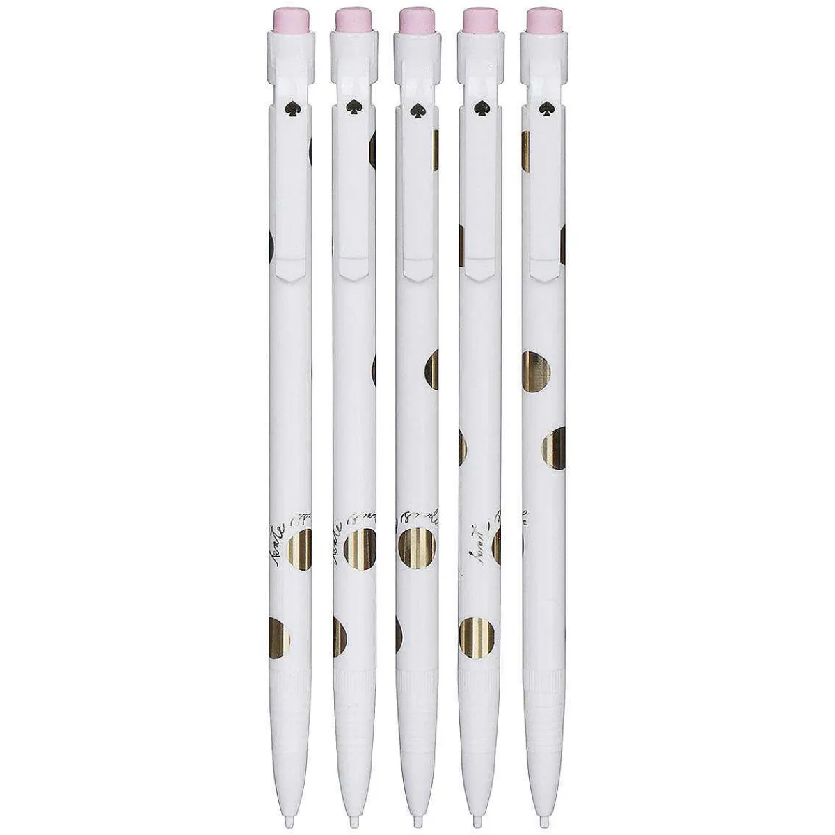 Gold Dot With Script Set Of Five Mechanical Pencils>Kate Spade New York Shop