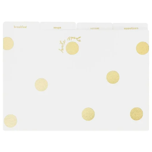Gold Dot With Script Recipe Box>Kate Spade New York Store