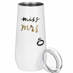 'Miss To Mrs' Bridal Stainless Steel Champagne Flute Tumbler><noscript><img width=