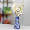 Indigo Waves Ceramic Bud Vase>Langs New