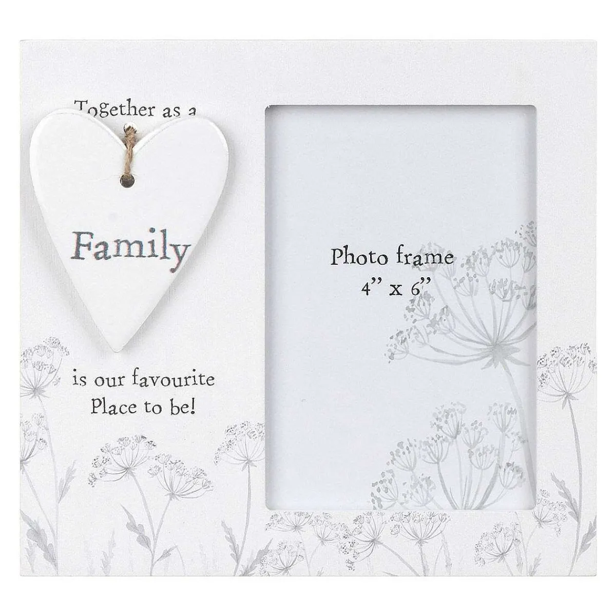 'Together As A Family' Heart Charm 4X6 Photo Frame>Langs Cheap