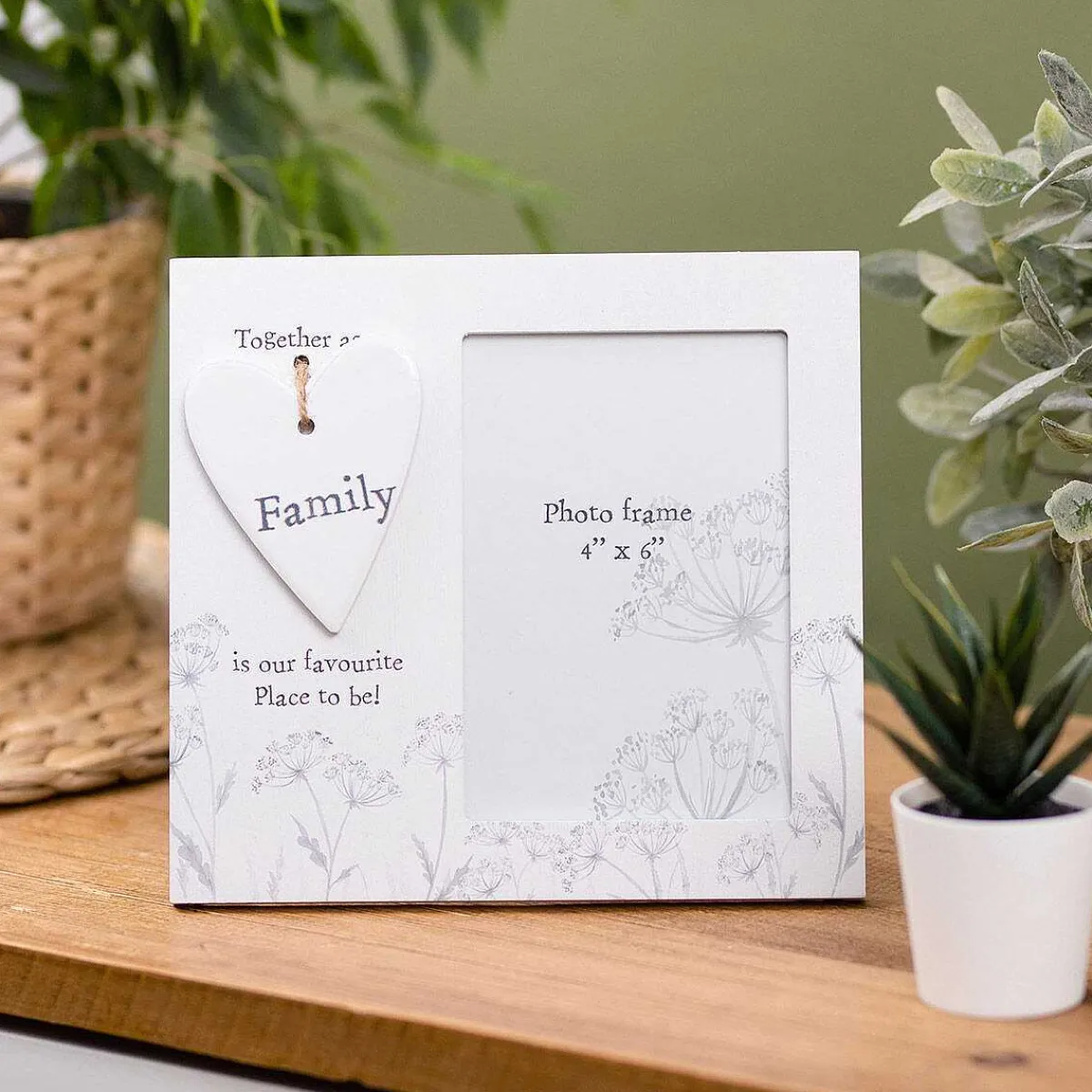 'Together As A Family' Heart Charm 4X6 Photo Frame>Langs Cheap
