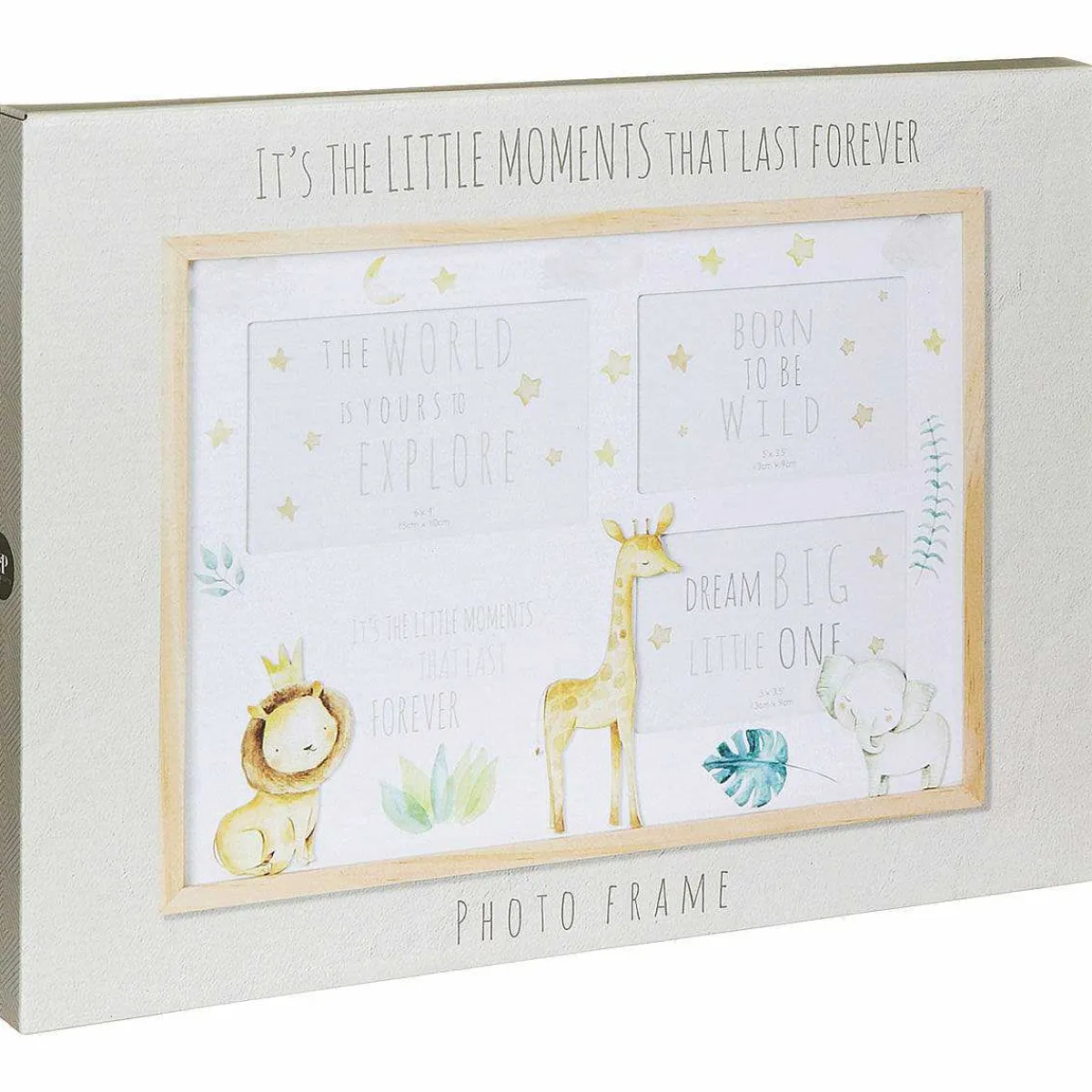 Little Moments Safari Triple Collage Wooden Photo Frame>Temptation Gifts Sale