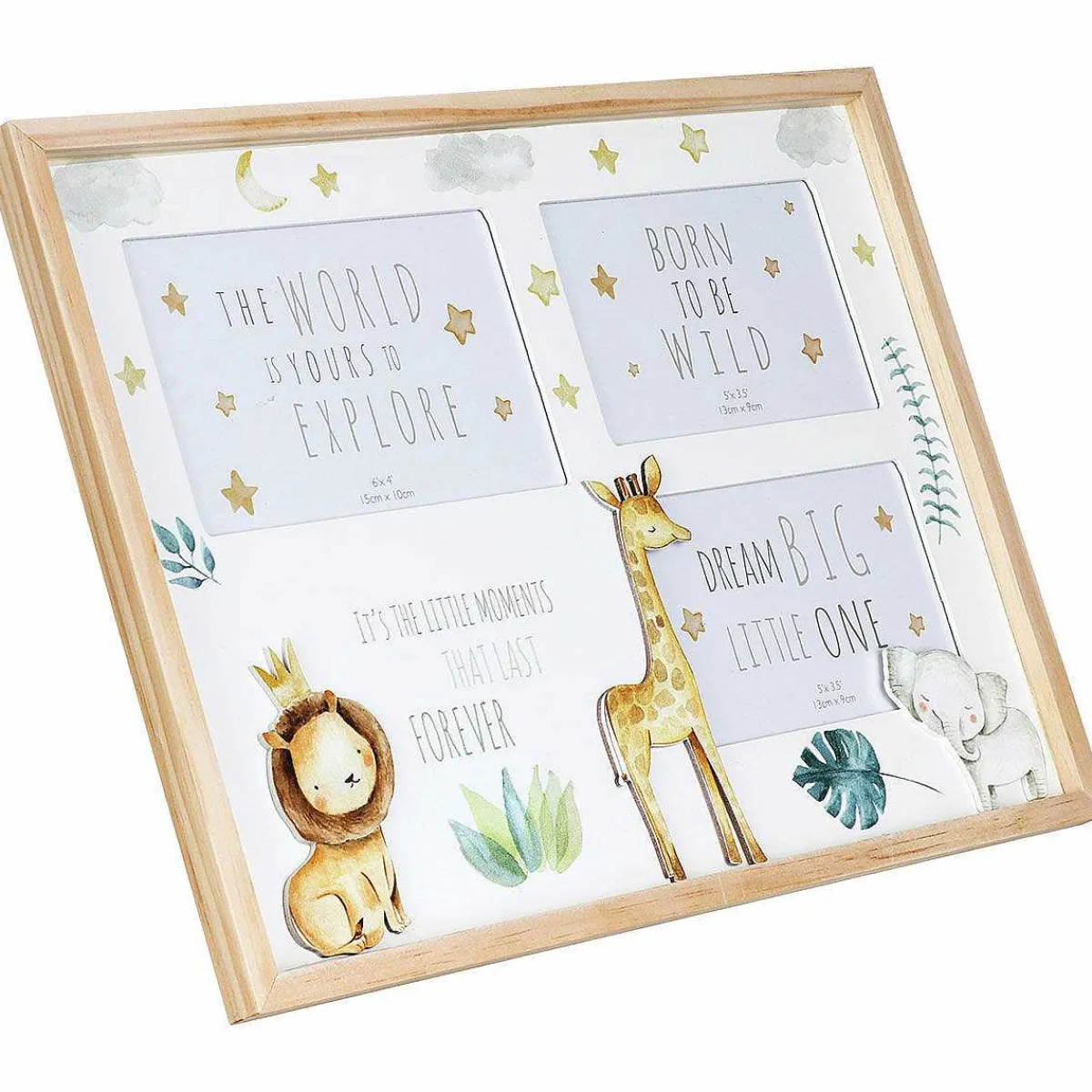 Little Moments Safari Triple Collage Wooden Photo Frame>Temptation Gifts Sale