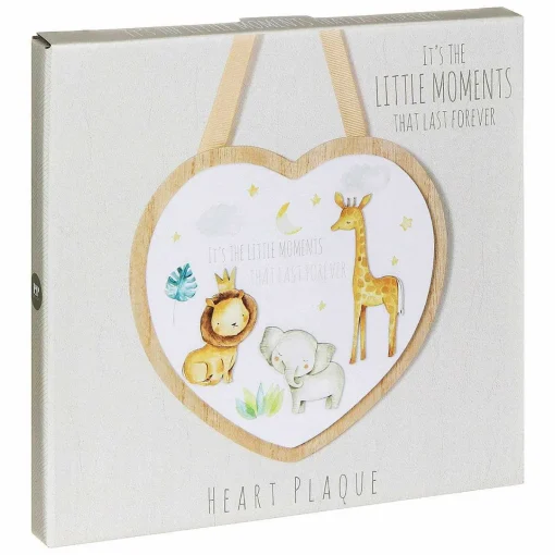 Little Moments Safari Wooden Heart Plaque>Temptation Gifts Clearance