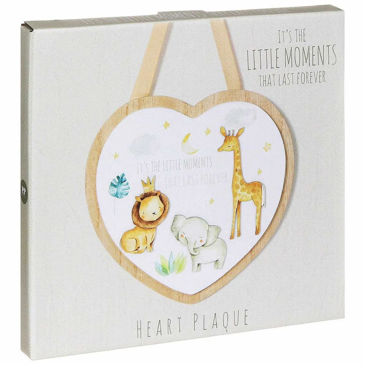 Little Moments Safari Wooden Heart Plaque>Temptation Gifts Clearance