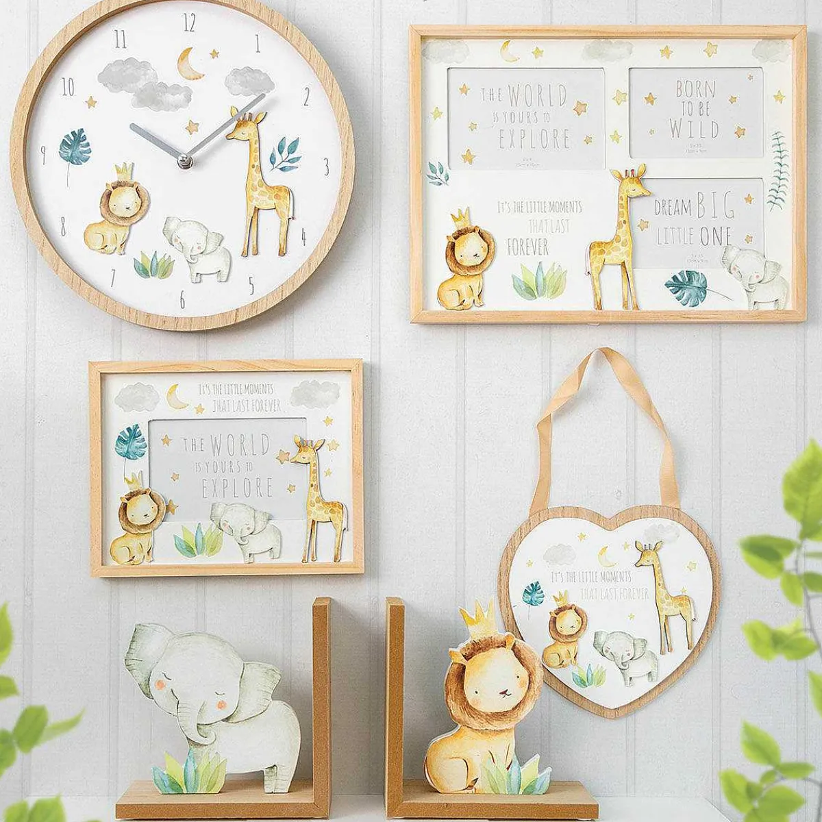 Little Moments Safari Wooden Heart Plaque>Temptation Gifts Clearance