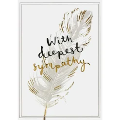 Feather Sympathy Card><noscript><img width=