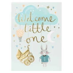 'Welcome Little One' Blue Baby Card>Louise Tiler Best