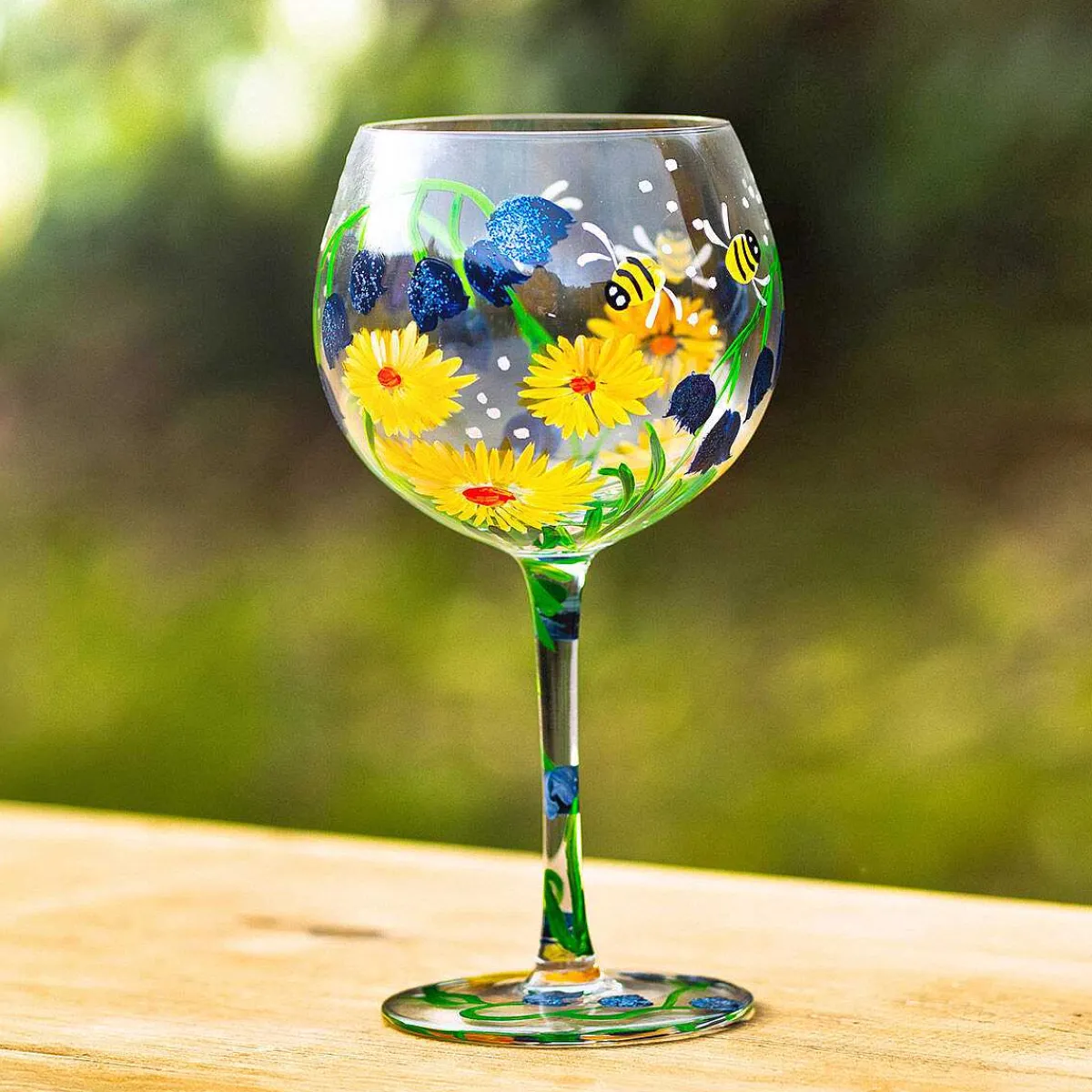 Bluebells & Dandelions Bees Gin Glass>Lynsey Johnstone Clearance