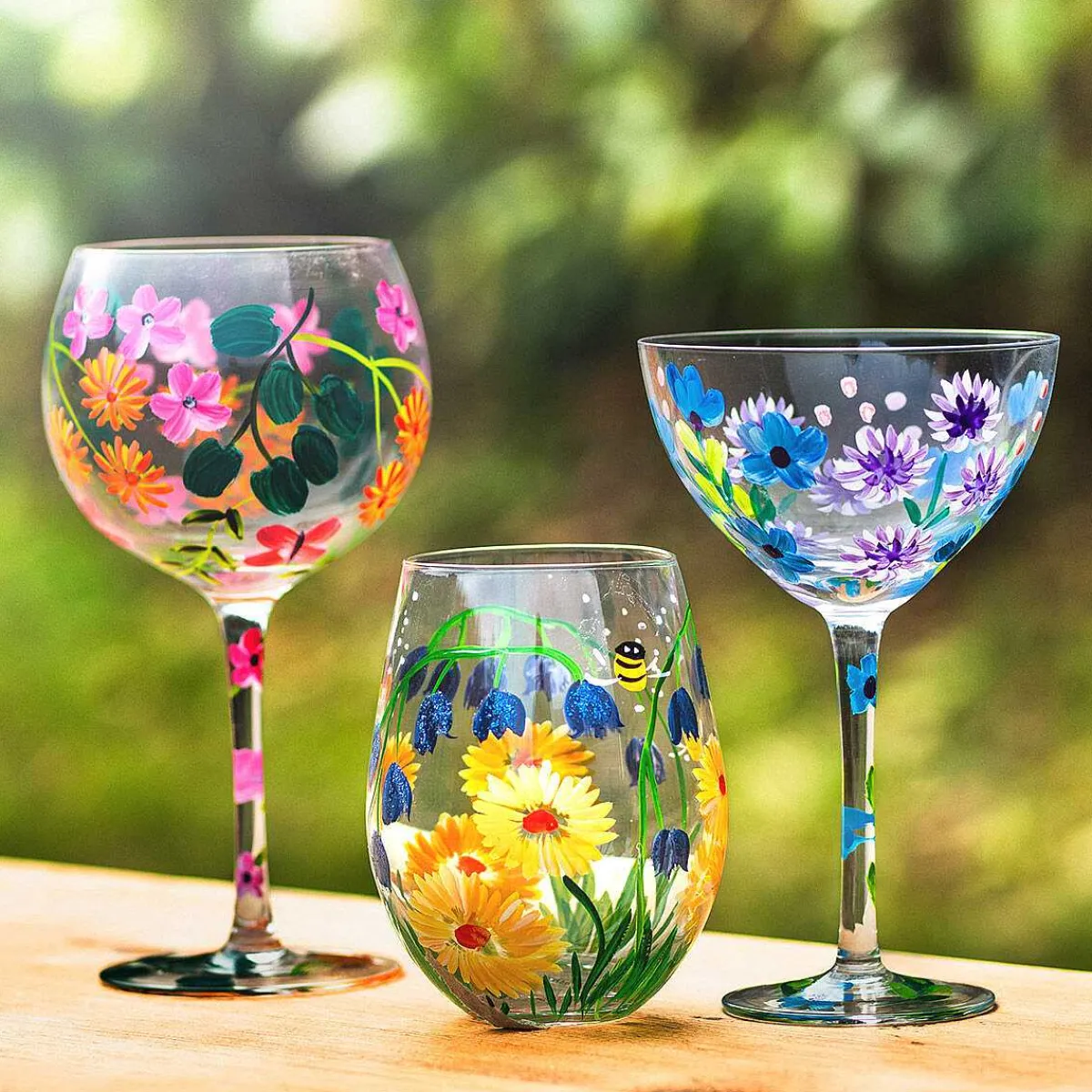 Cornflowers Stemless Glass>Lynsey Johnstone New