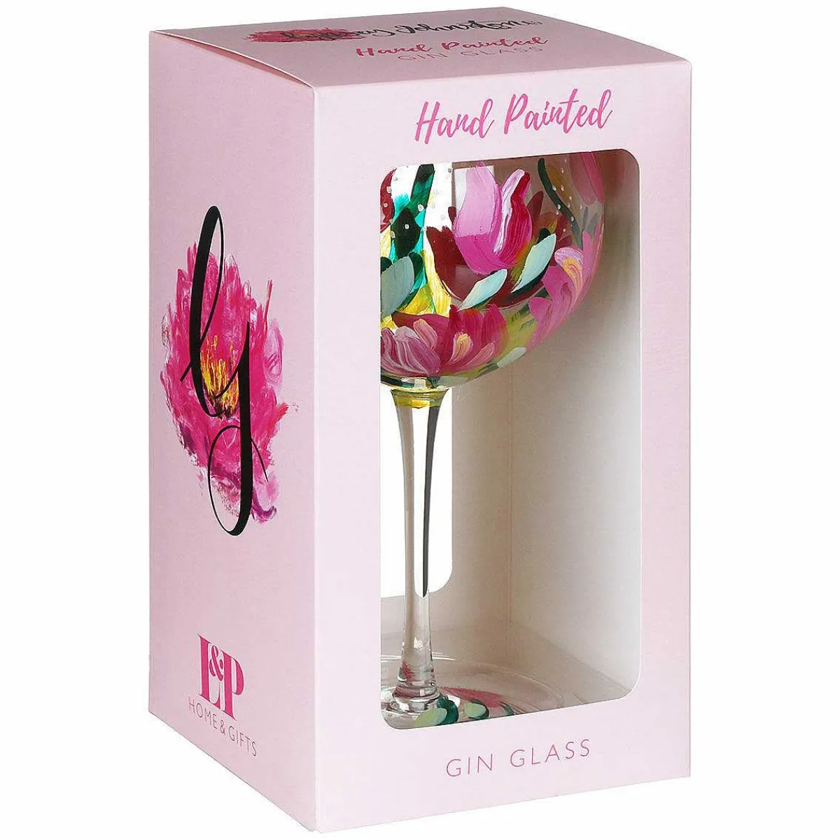 Hand Painted Pink Tulips Gin Glass>Lynsey Johnstone Fashion
