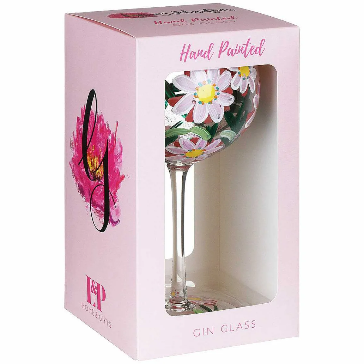 Hand Painted Daisies & Dragonflies Gin Glass>Lynsey Johnstone Flash Sale