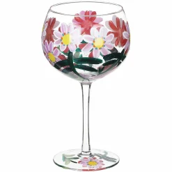 Hand Painted Daisies & Dragonflies Gin Glass><noscript><img width=