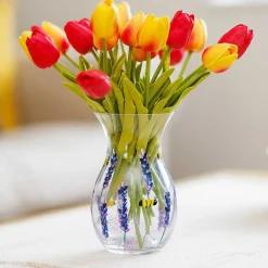 Hand Painted Bees & Lavender Posy Vase><noscript><img width=