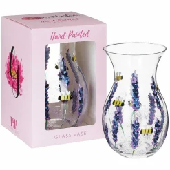 Hand Painted Bees & Lavender Posy Vase><noscript><img width=