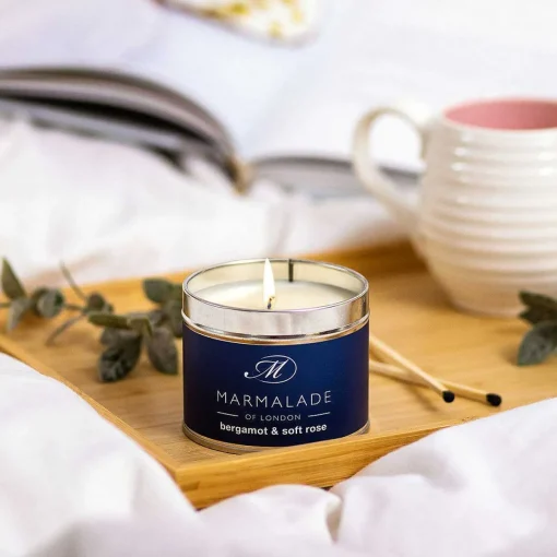 Bergamot & Soft Rose 210G Tin Soy Candle>Marmalade of London Outlet