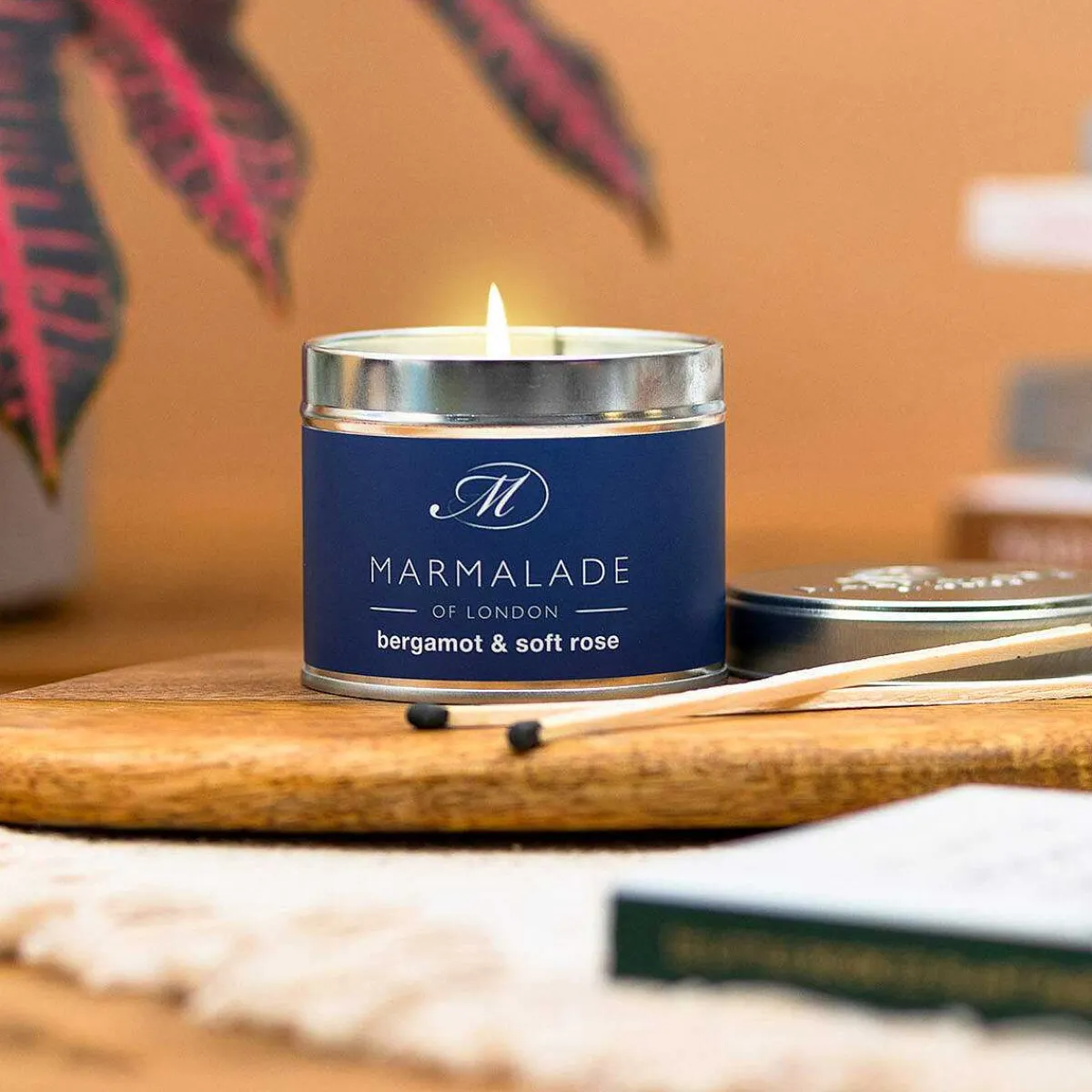 Bergamot & Soft Rose 210G Tin Soy Candle>Marmalade of London Outlet