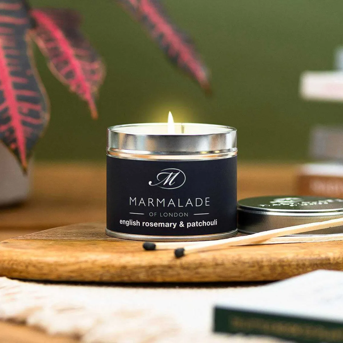 English Rosemary & Patchouli 210G Tin Soy Candle>Marmalade of London Outlet