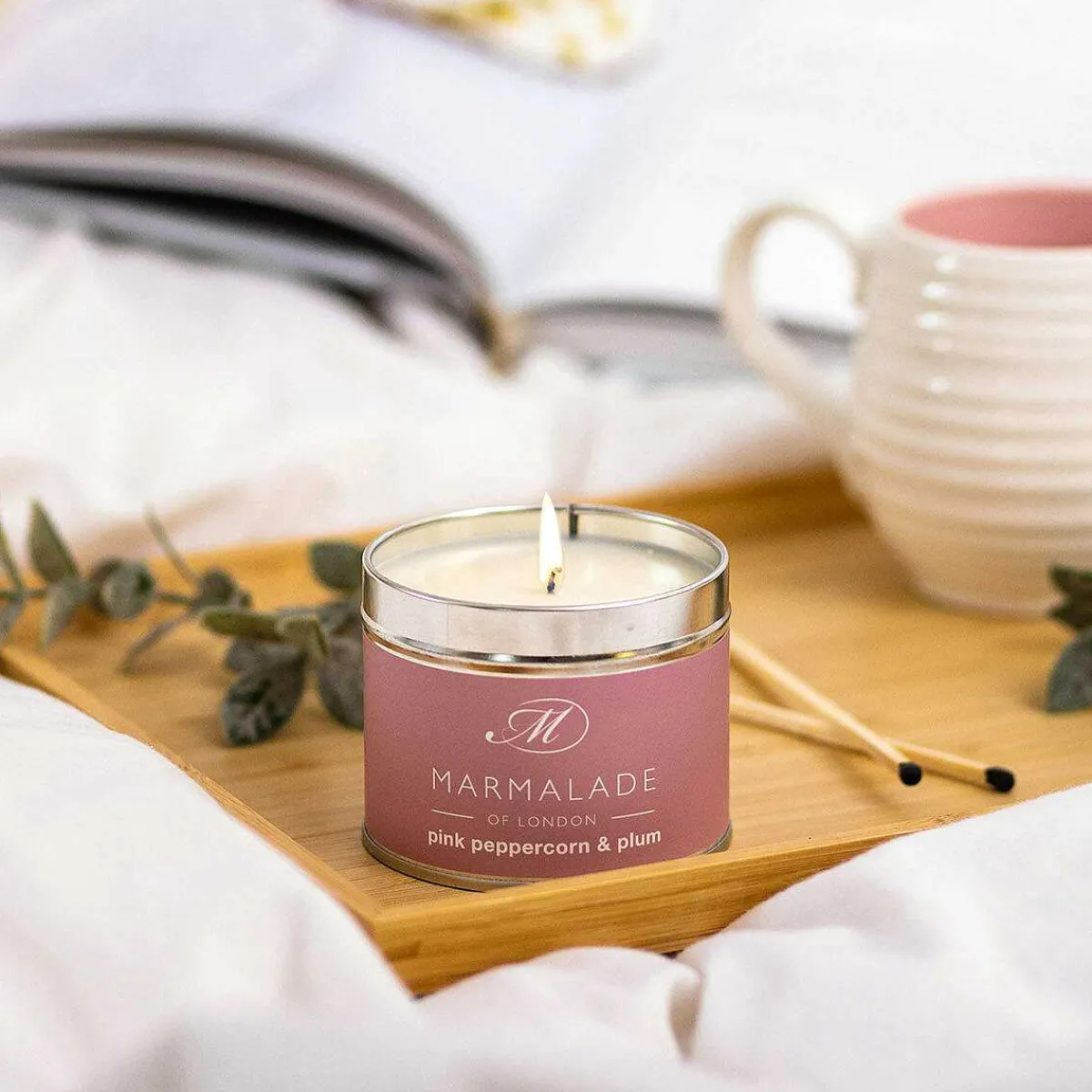 Pink Peppercorn & Plum 210G Tin Soy Candle>Marmalade of London Sale